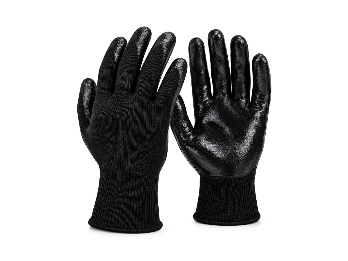 Black Nitrile-Coated Gloves