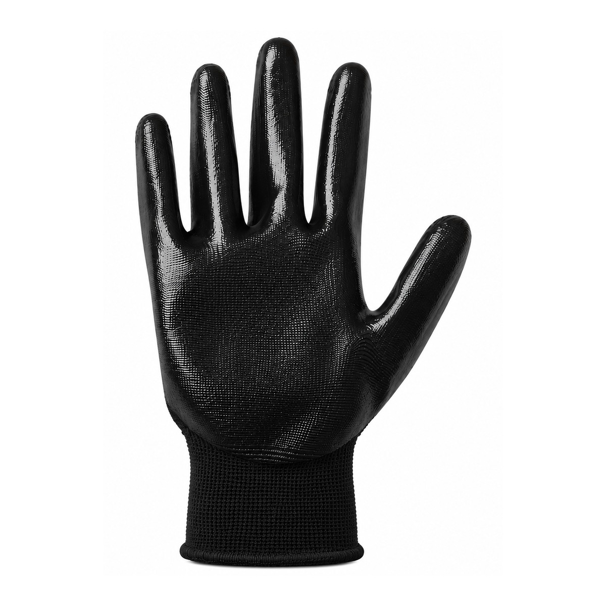 Single black nitrile glove