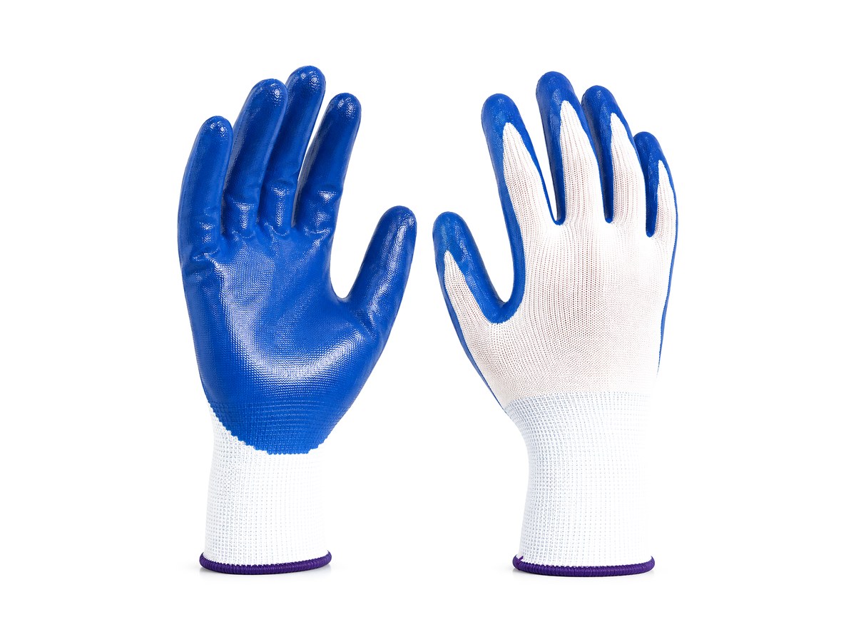 Blue Nitrile-Coated Gloves