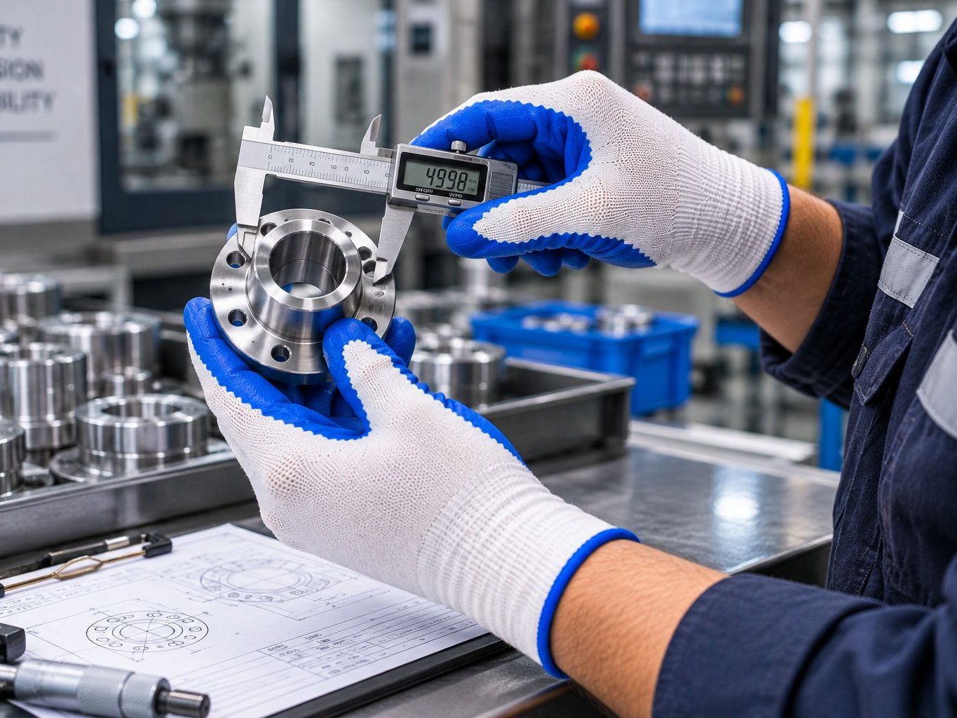 Inspecting parts in a workshop