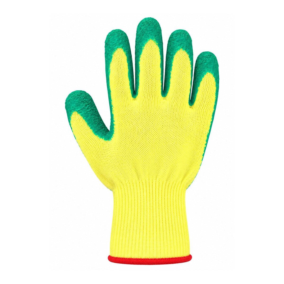 Latex coated glove — back view
